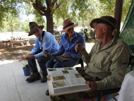 L to R Mason Crane, Colleen O’Malley (BCT) and Andrew Thompson share knowledge.  Photo Kathy Tenison